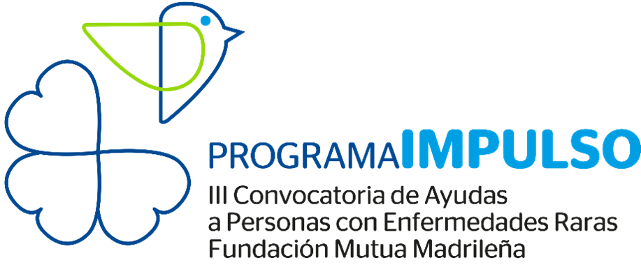 Logo programa IMPULSO. III Convocatoria de Ayudas a personas con enfermedades raras. Fundación Mutua Madrileña.